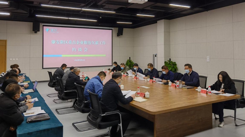 雄安新區(qū)公共服務(wù)局召開根治拖欠農(nóng)民工工資約談會